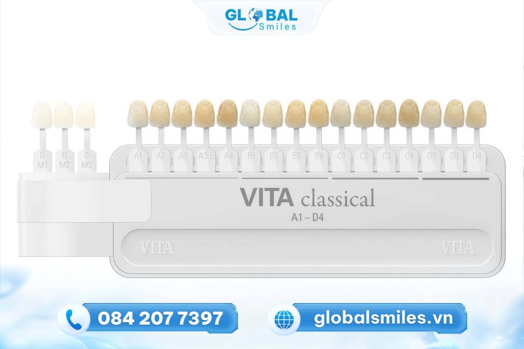 Các gam màu phổ biến của răng sứ zirconia