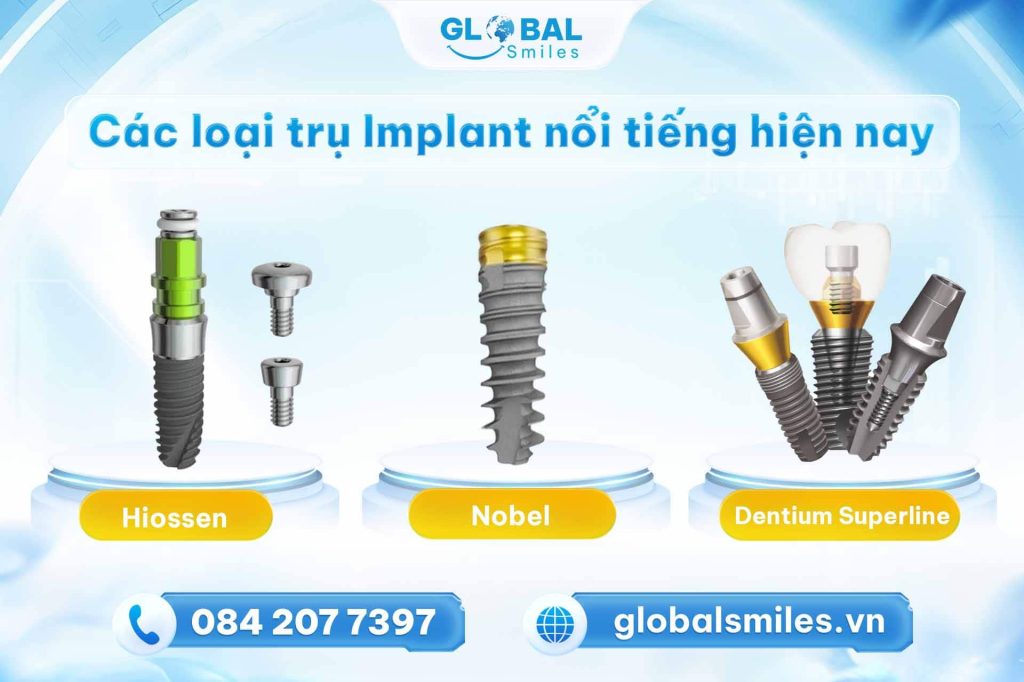 Các loại trụ Implant Mỹ phổ biến hiện nay